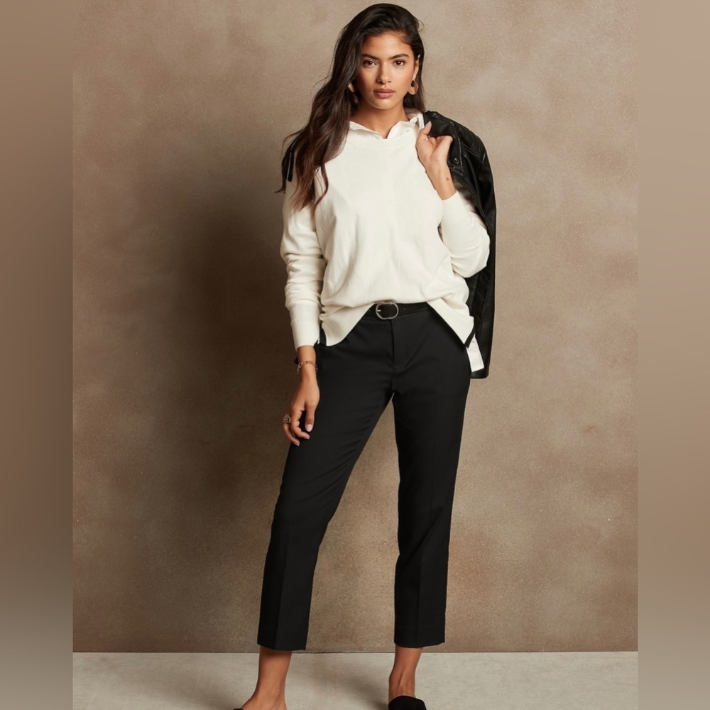 Banana Republic Black Cropped Tailored Pants